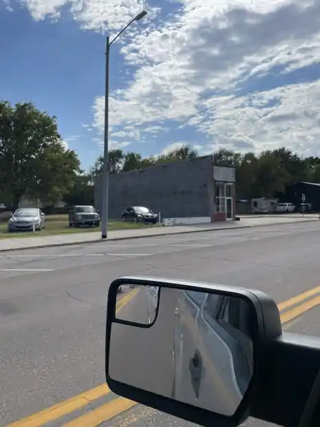 Building from a truck on Broadway